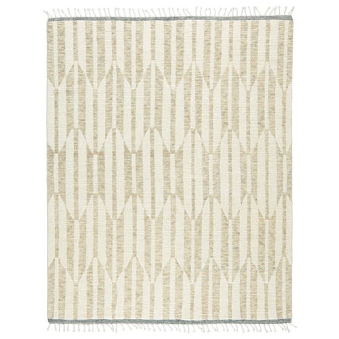 Keoka Geometric Hand-Knotted Wool Beige/Ivory Area Rug