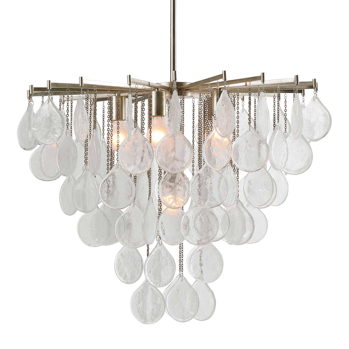 Goccia 6 Light Tear Drop Glass Pendant, by Uttermost, 28.75" width x 23" height x 28.75" diameter x 28.75" depth View 1