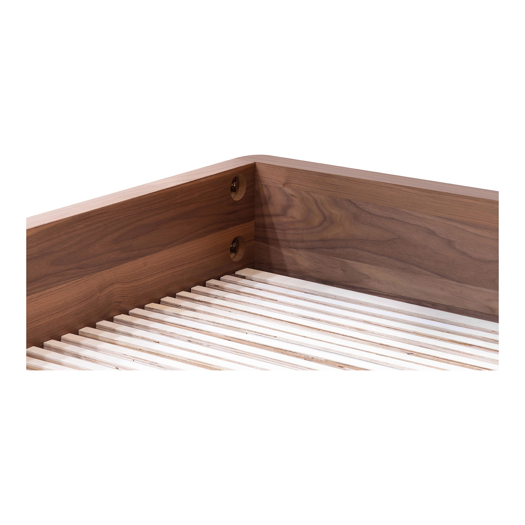 Round Off Queen Bed Walnut Brown large image 