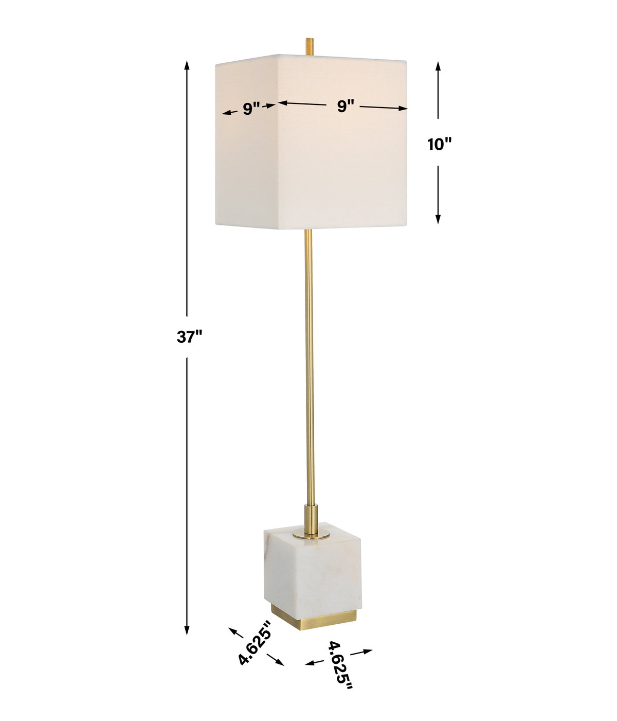 Escort Brass Buffet Lamp, Floor Lamp by Uttermost, 9" width x 37" height x 9" depth View 3