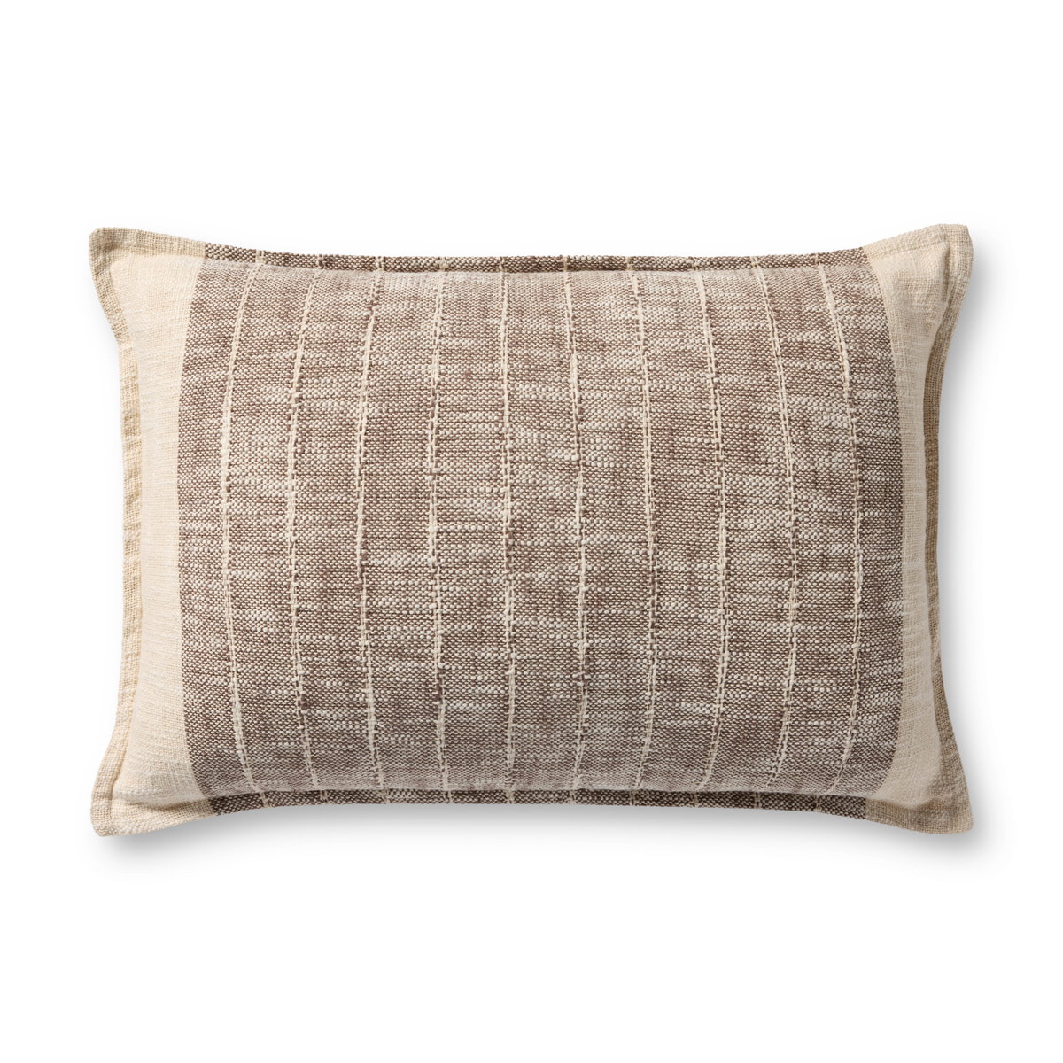 Loloi Brown Pillow, Decorative Pillow, 16" length x 26" width View 1
