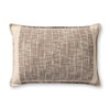 Loloi Brown Pillow, Decorative Pillow, 16" length x 26" width thumbnail 1