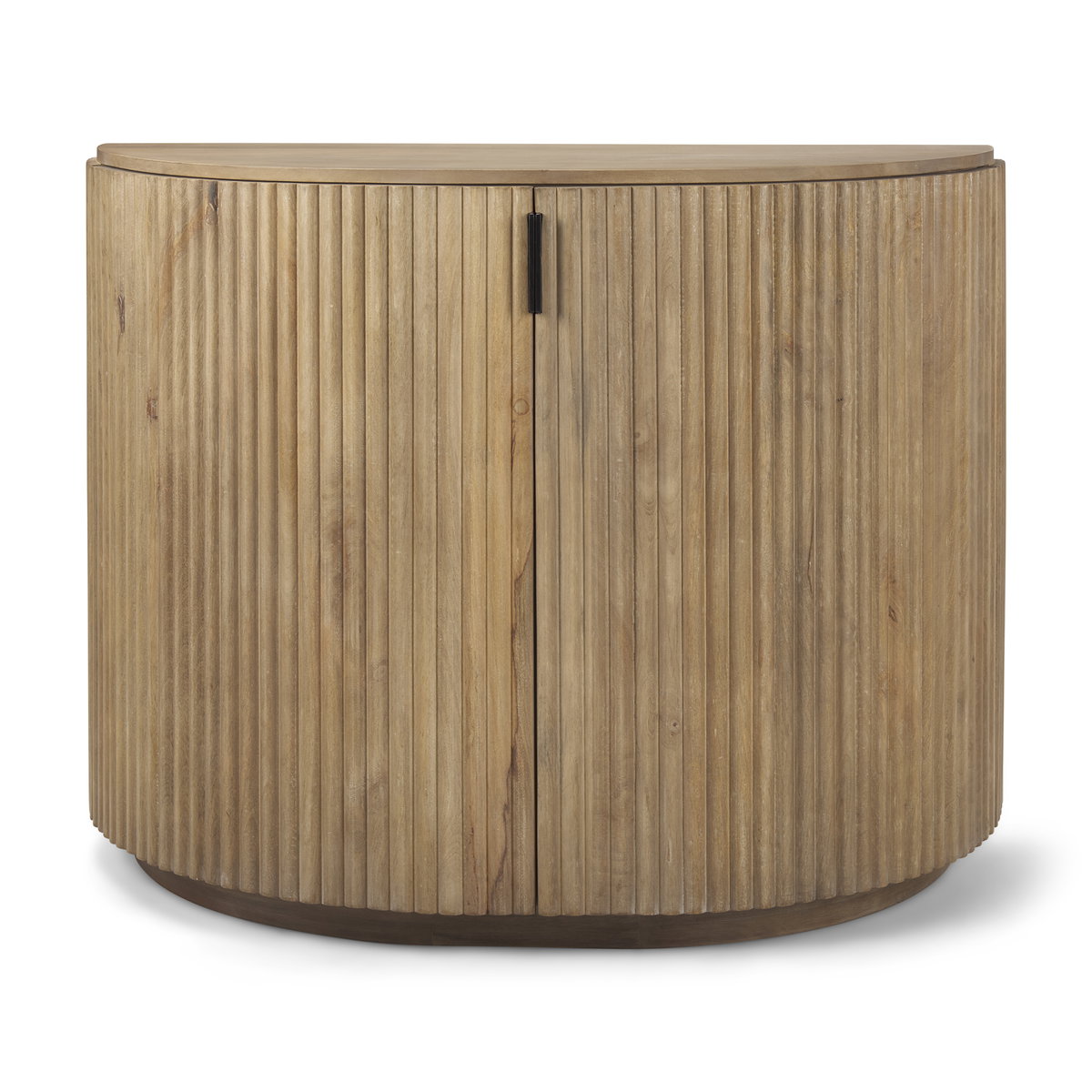 Terra Fluted Light Brown Wood 2-Door Accent Cabinet, Cabinets & Chest by Mercana, 42" length x 19" width x 32" height View 4