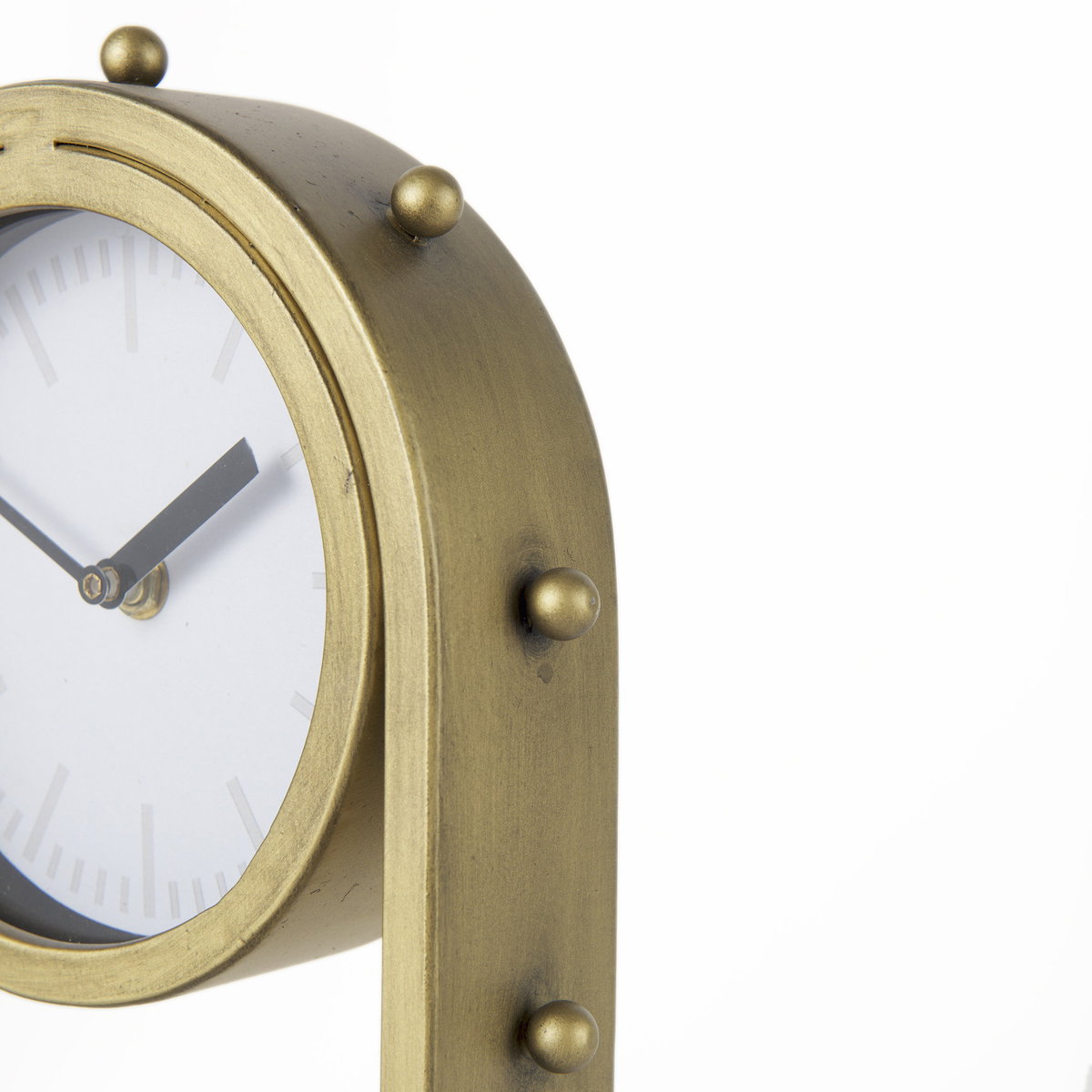 Marian  Gold Studded Table Clock, by Mercana, 7.48" length x 5.71" width x 12.99" height View 10