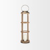 Andy I Large Natural Wood Cylindrical Lantern, Lighting by Mercana, 8.27" length x 8.27" width x 34.84" height thumbnail 3