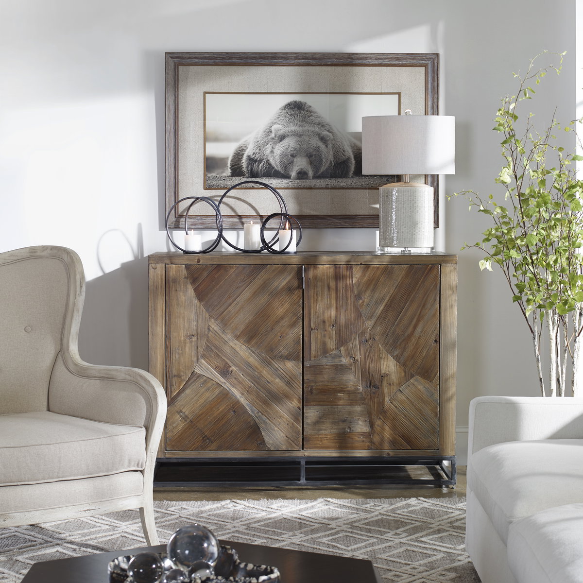 Deep Sleep Bear Print, Art by Uttermost, 50.12" width x 32.12" height x 1.12" depth View 2