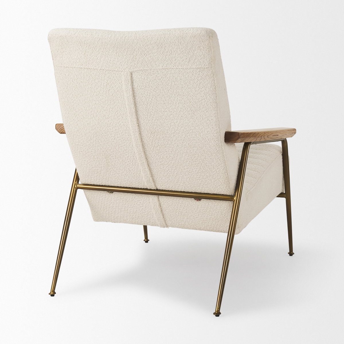 Grosjean Cream Boucle Accent Chair, by Mercana, 27.56" length x 37.01" width x 34.65" height View 5