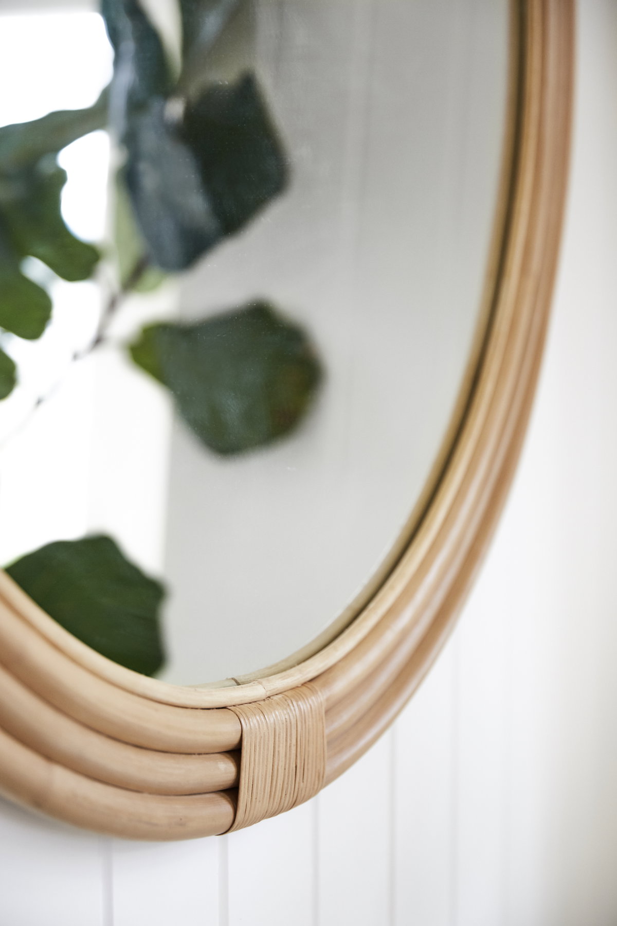 Pelicano Large Round Mirror, by Woven, 39.75" diameter x 1.5" depth View 3