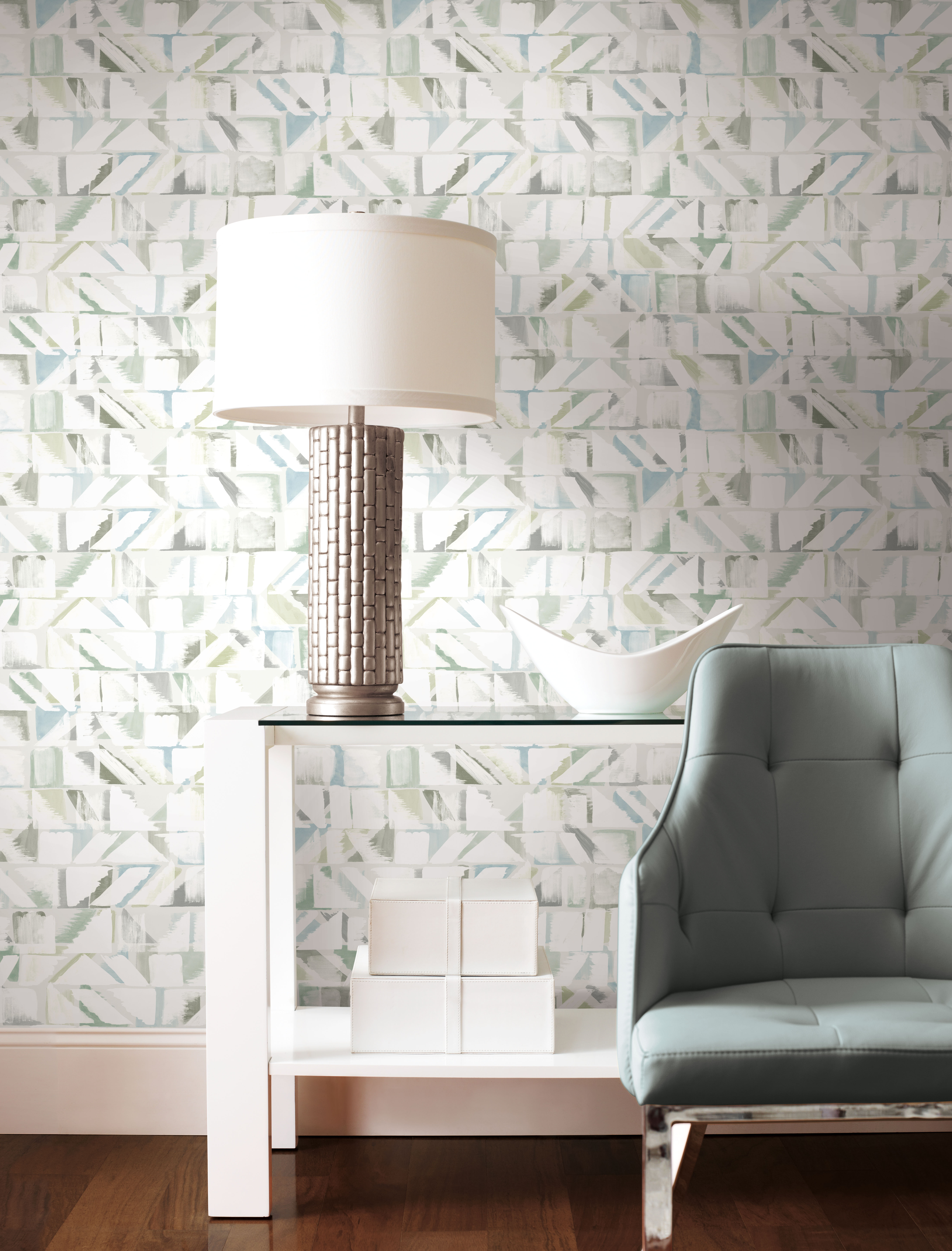 Refraction Blue Peel & Stick Wallpaper, by York Wall, 20' length x 1'8.5" width x 0.02" depth View 2