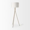 Ambrose  Gold Metal with Cream Fabric Shade Floor Lamp, by Mercana, 20" length x 20" width x 61.75" height thumbnail 8
