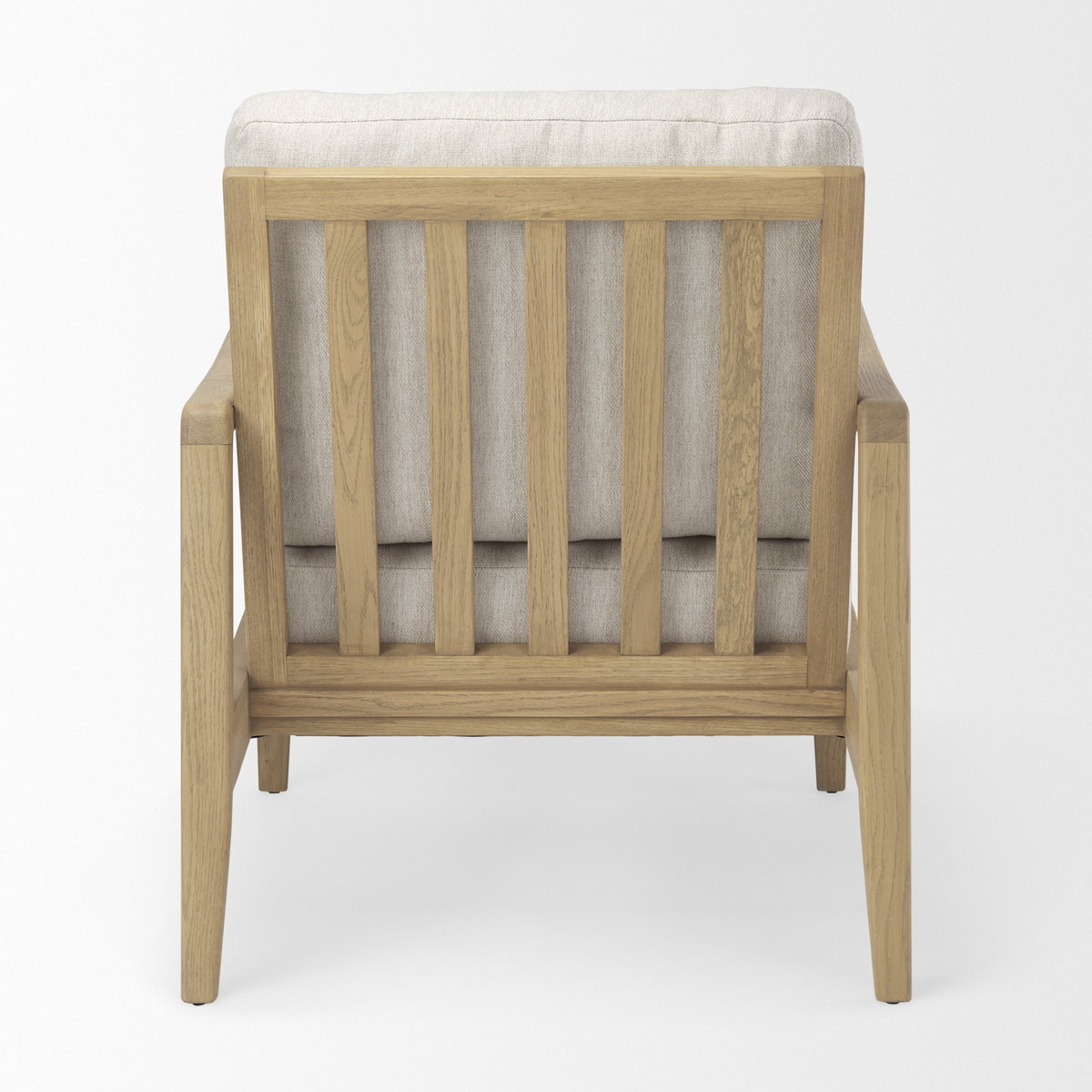 Raeleigh  Cream Fabric with Light Brown Wood Accent Chair, by Mercana, 27.95" length x 34.06" width x 34.45" height View 5