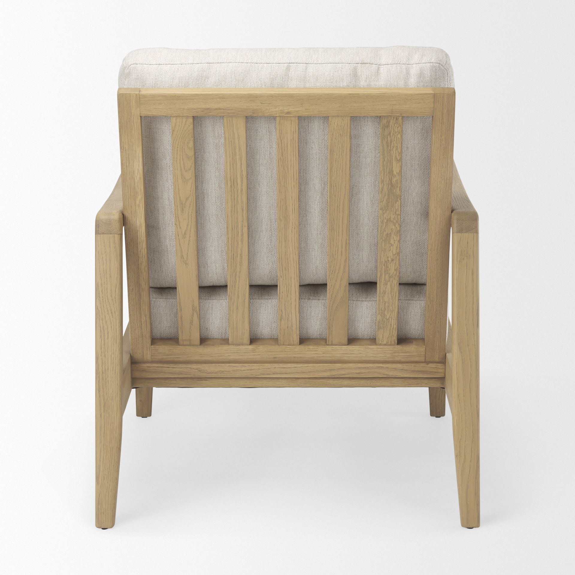 Raeleigh  Cream Fabric with Light Brown Wood Accent Chair large image 