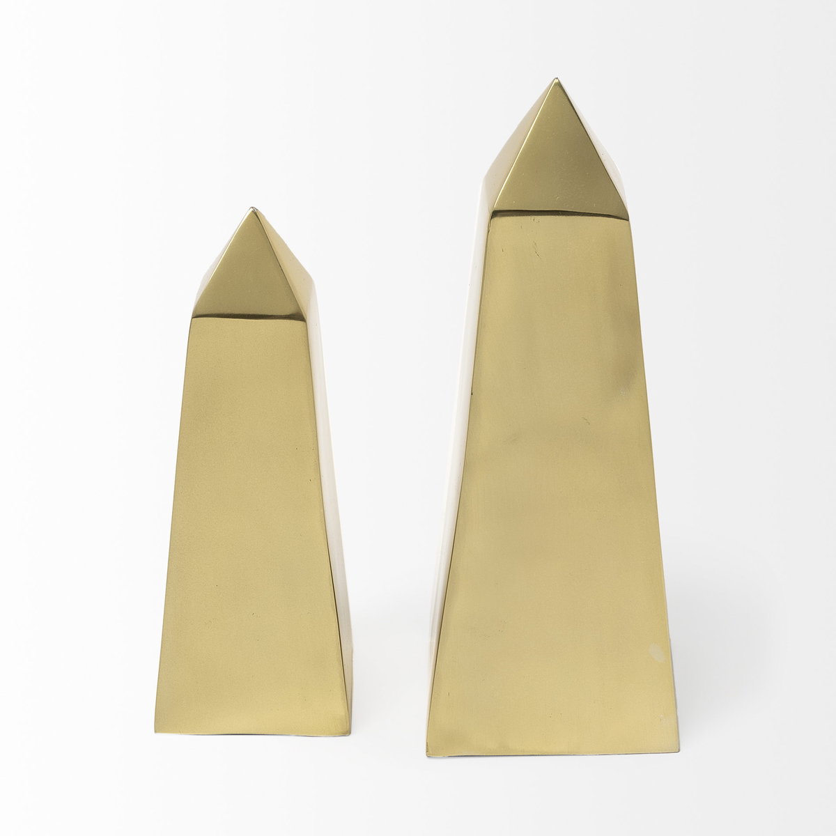 Giza (Set of 2) 4L x 4W Gold Elongated Pyramids, Decorative Object by Mercana, 3.94" length x 3.94" width x 10.63" height View 3