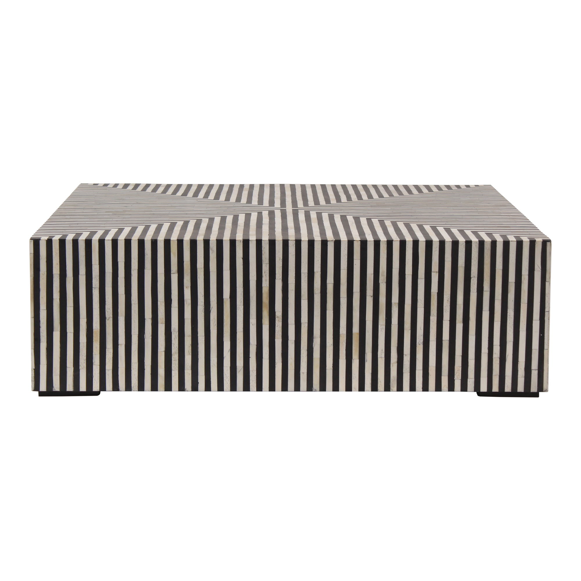 Terning Coffee Table Black And White, by Moe's Home, 40" width x 12" height x 40" depth View 1