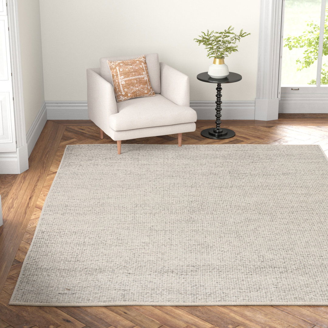 Lamanda Indoor/ Outdoor Solid Light Gray/ Ivory Area Rug large image 