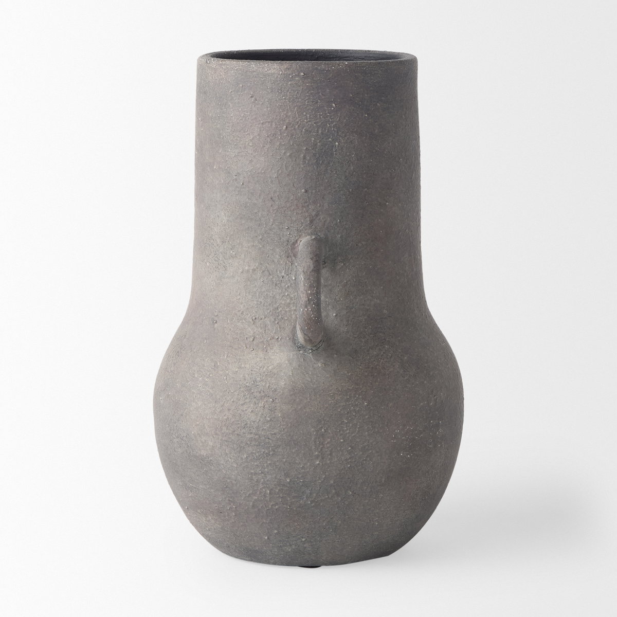 Armani 10.4H Brown-Gray Double Ear Ceramic Vase, by Mercana, 8.07" length x 6.3" width x 10.43" height View 7