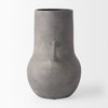 Armani 10.4H Brown-Gray Double Ear Ceramic Vase, by Mercana, 8.07" length x 6.3" width x 10.43" height thumbnail 7