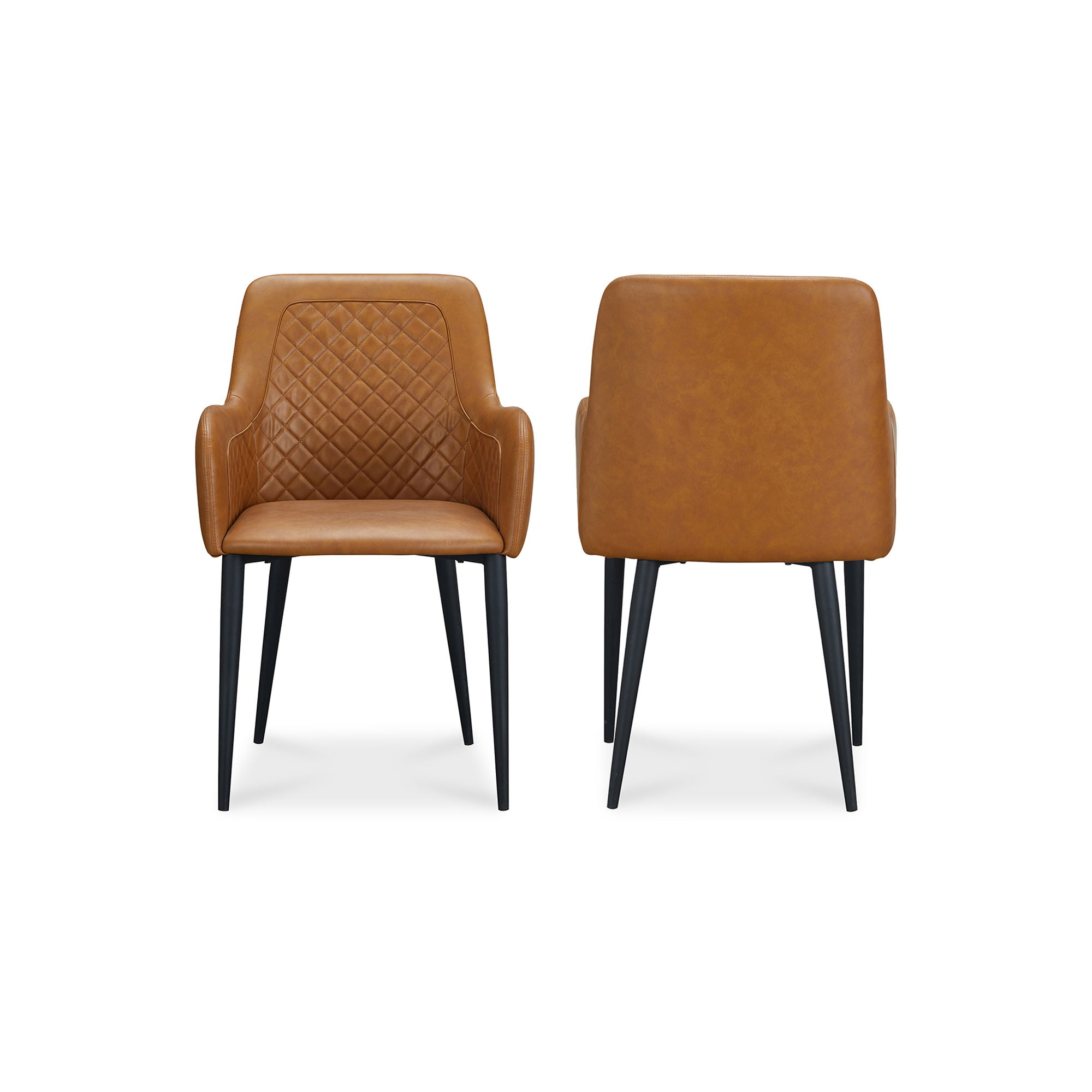 Cantata Dining Chair Tawny Vegan Leather - Set Of Two, by Moe's Home, 22" width x 34.6" height x 23" depth View 3