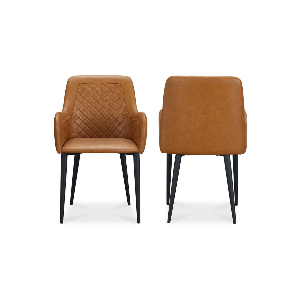 Cantata Dining Chair Tawny Vegan Leather - Set Of Two, by Moe's Home, 22" width x 34.6" height x 23" depth View 3