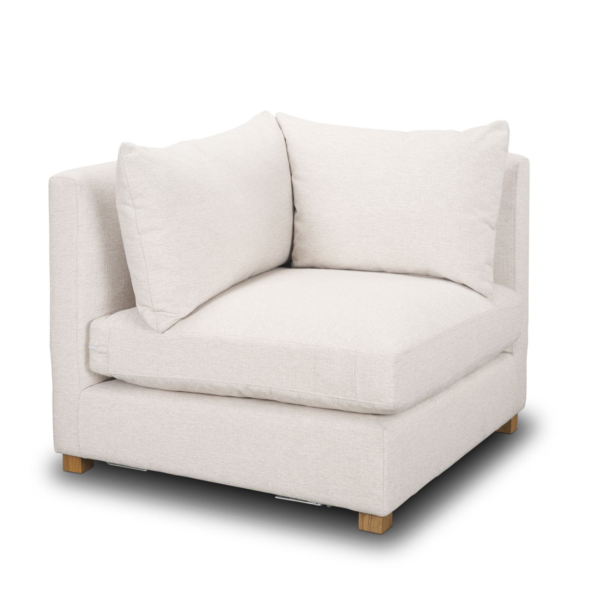 Halston Corner Sectional Piece Oatmeal Performance Fabric, Sectional Sofa by Mercana, 38.5" length x 38.5" width x 30.5" height View 1