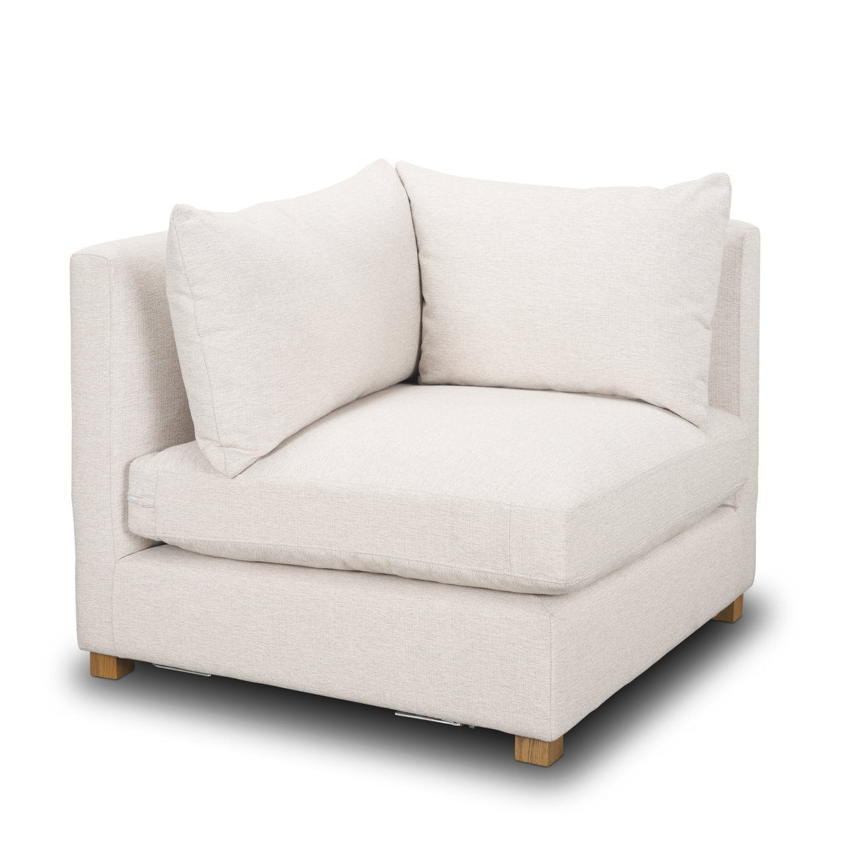 Halston Corner Sectional Piece Oatmeal Performance Fabric, Sectional Sofa by Mercana, 38.5" length x 38.5" width x 30.5" height View 1