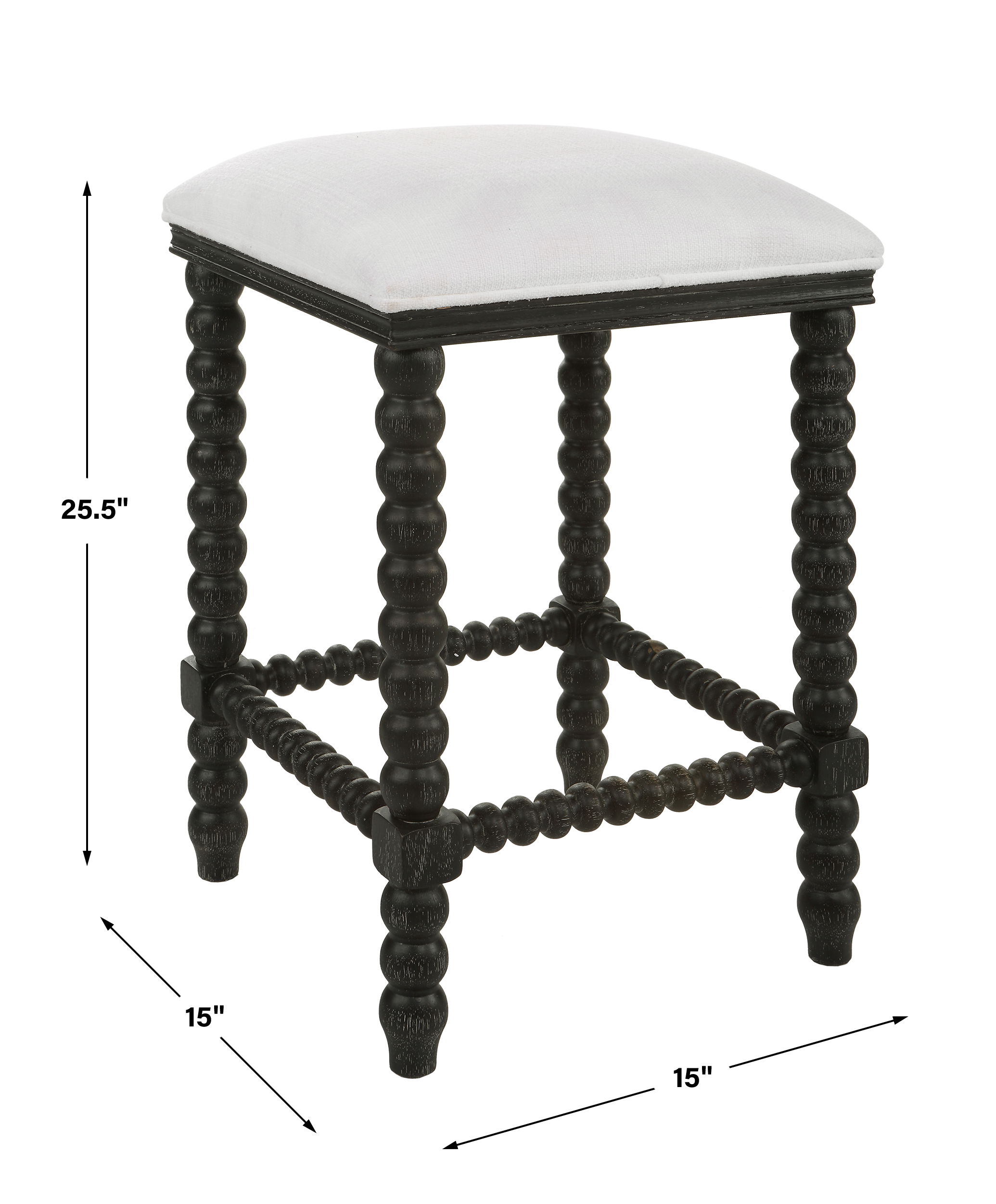 Pryce Black Backless Counter Stool large image 