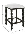 Pryce Black Backless Counter Stool thumbnail 2