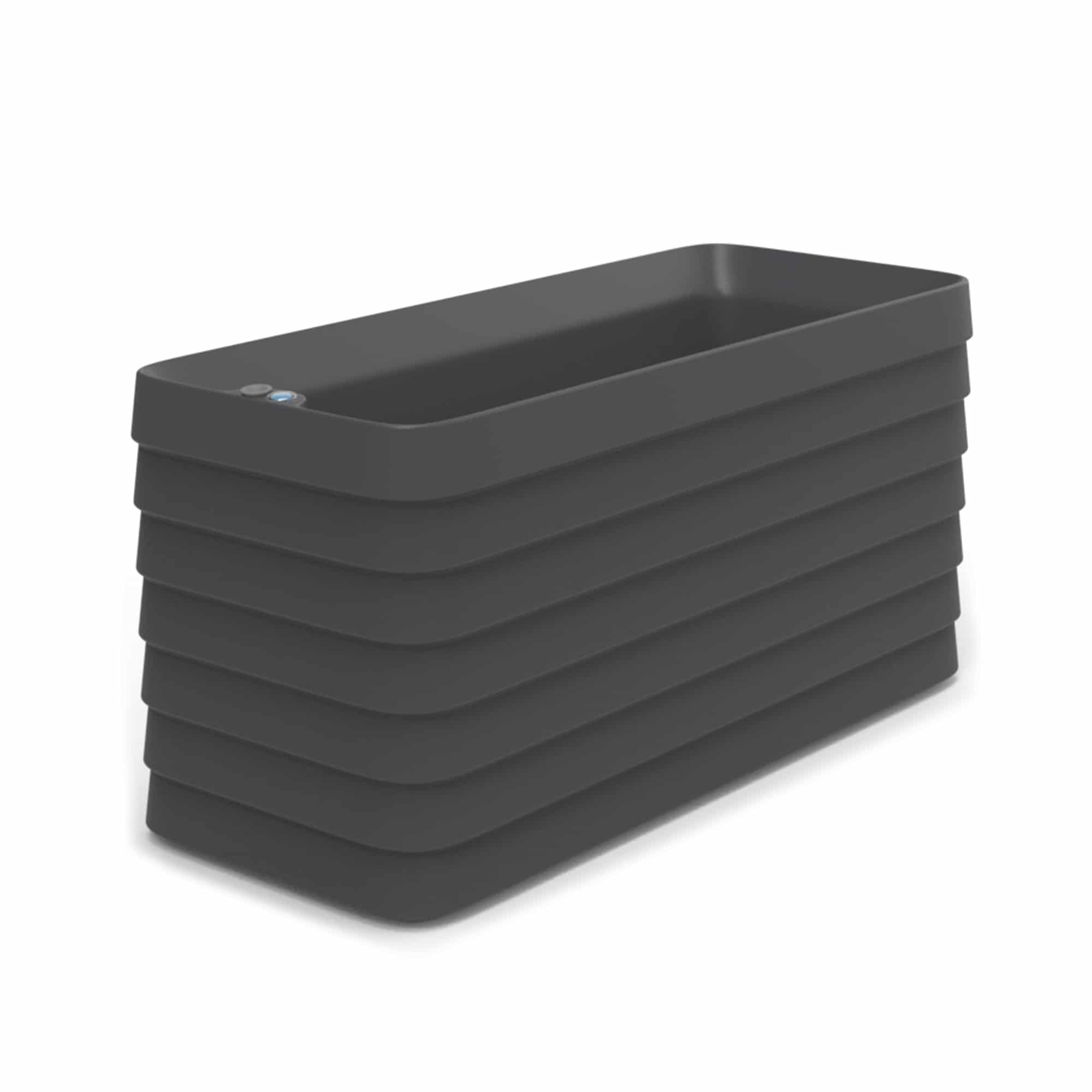 TruDrop Slat Self Watering Large Deck Box, Planter by Crescent Garden, 19" width x 23" height x 46.65" depth View 1