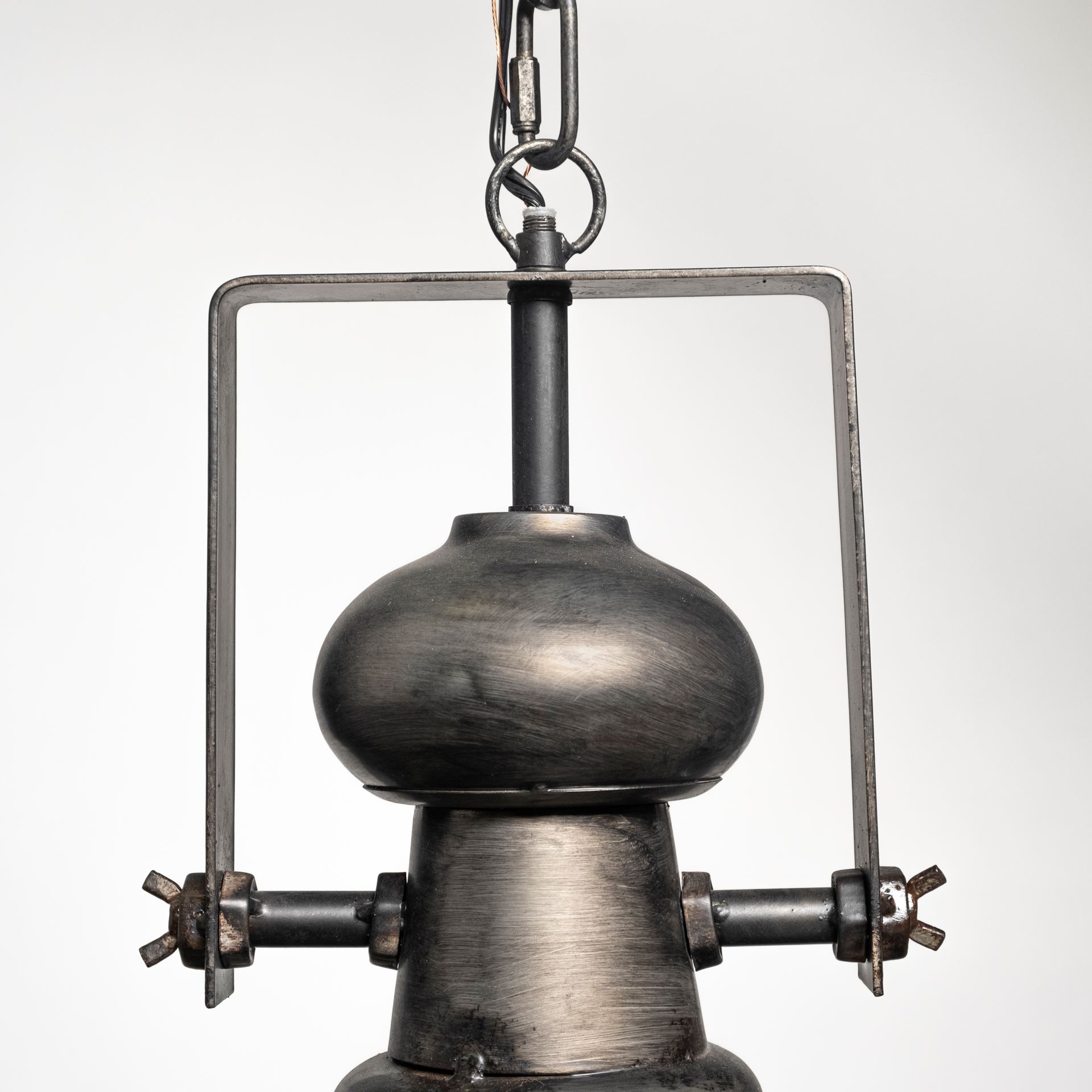 Bashaw I 17x20 Gray Toned Metal Dome Pendant Light large image 