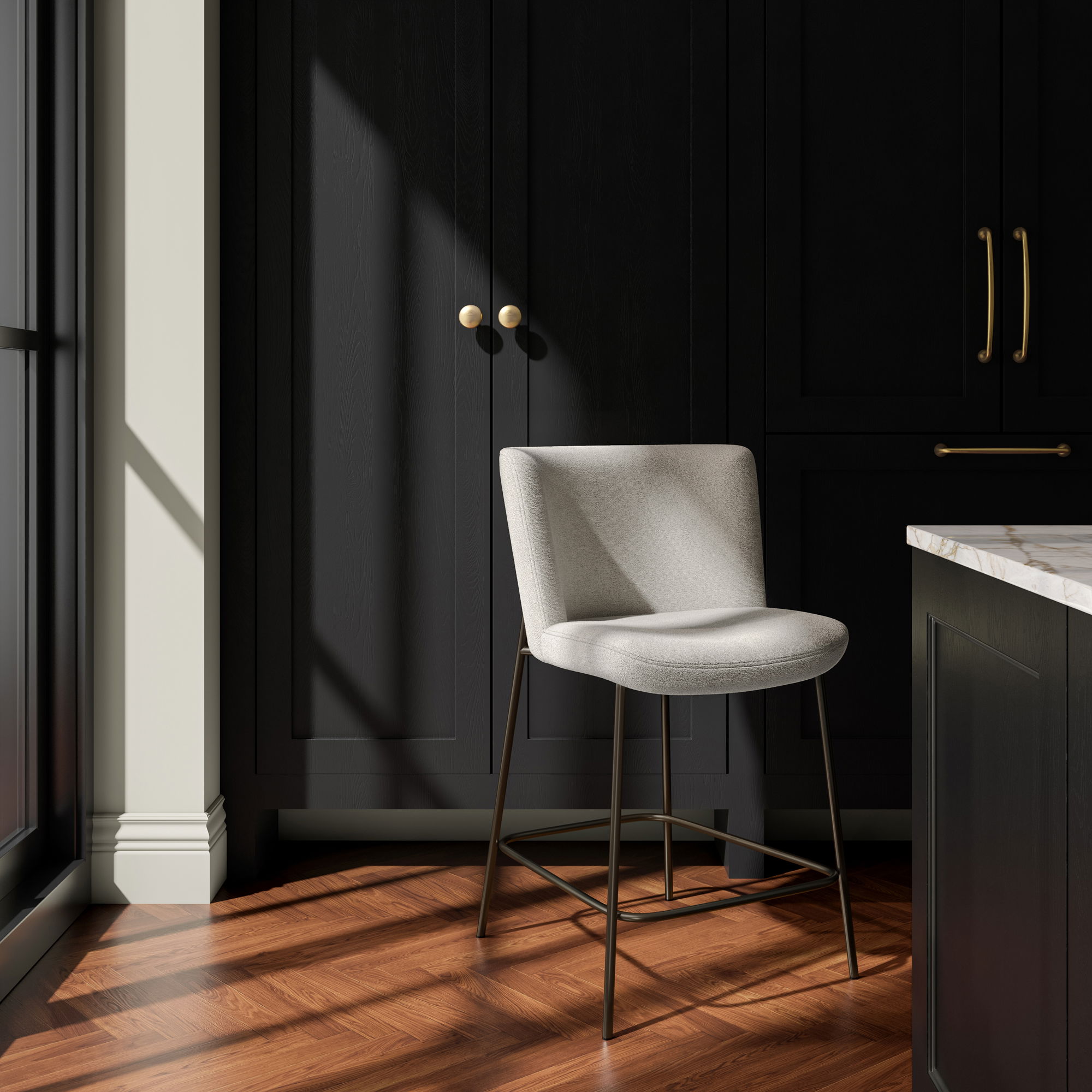 Early Counter Stool Beige, Counter & Bar Stool by Moe's Home, 21.7" width x 37.4" height x 23.4" depth View 8