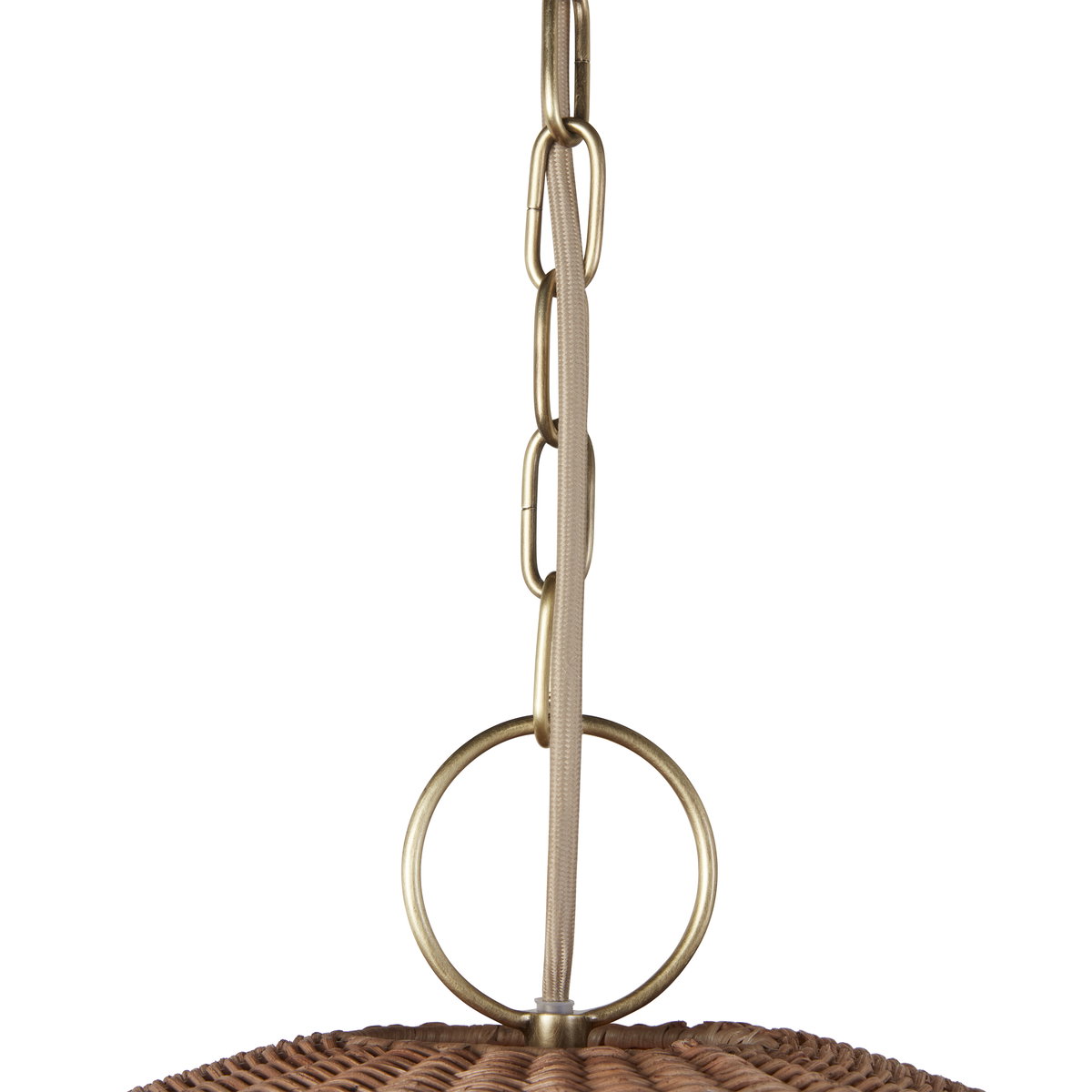 Miramar Rattan Round Chandelier, by Woven, 28" diameter View 2