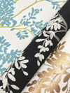 Lunaria Silhouette White & Aqua Wallpaper thumbnail 4