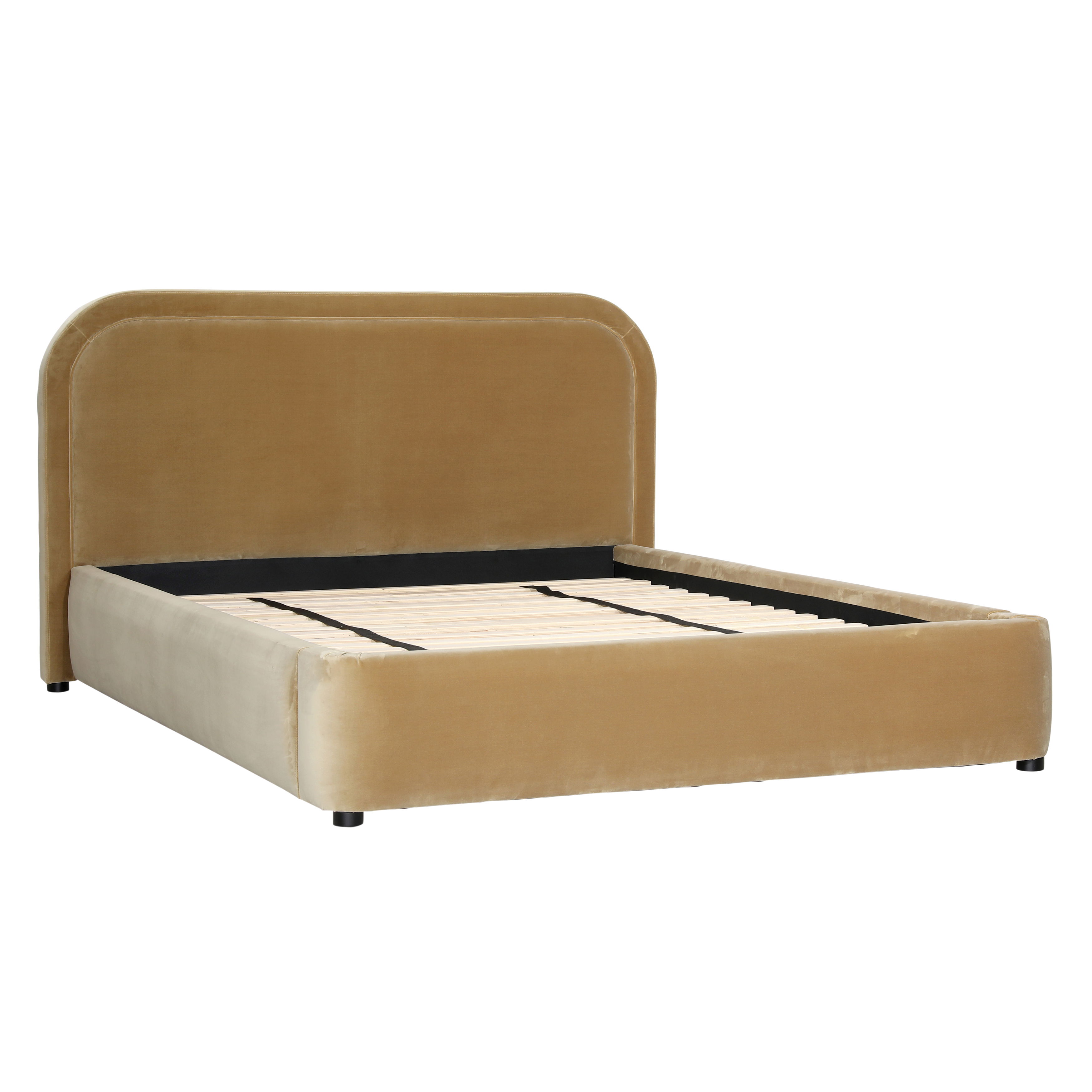 Agi Bed Queen Camel, by Dovetail, 72" width x 43" height x 88" depth View 1