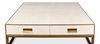 Gideon Shagreen Sq.Coffee Table, White thumbnail 9