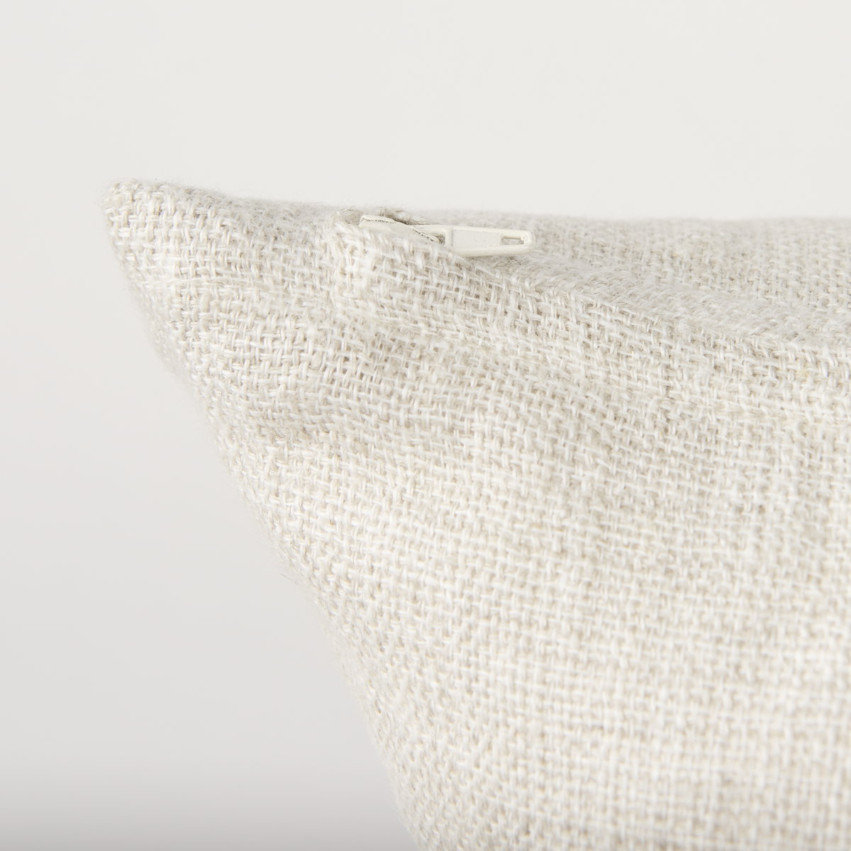 Jacklyn 22x22 Cream Linen Square Decorative Pillow Cover, by Mercana, 22" length x 22" width x 0.2" height View 10