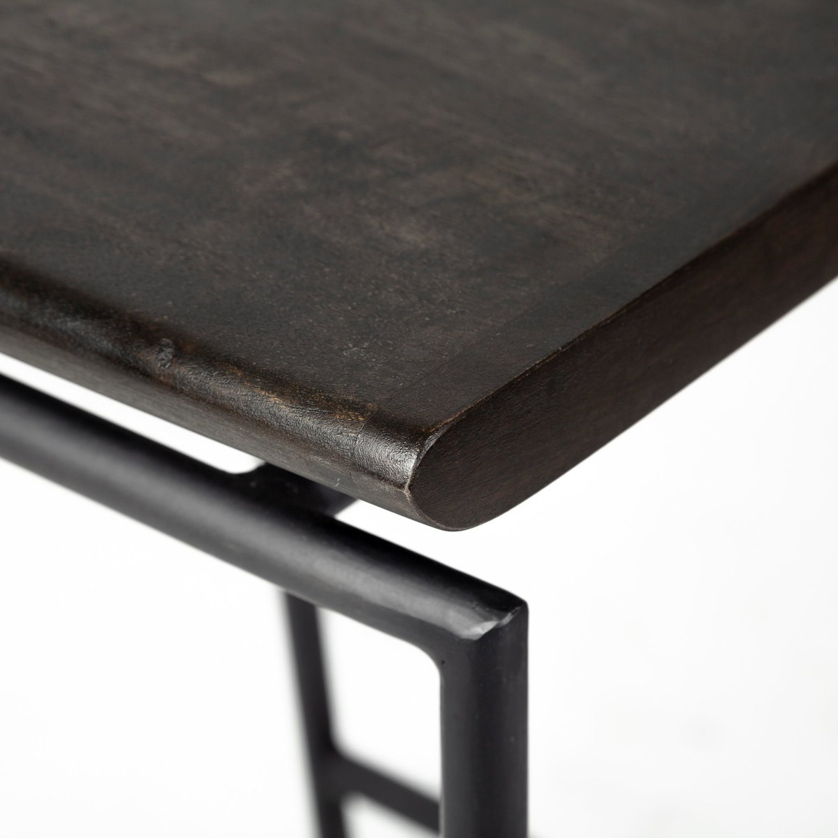 Givens Low Back 32in Seat Bar Stool | Black Wood with Black Metal, Counter & Bar Stool by Mercana, 14" length x 15.8" width x 32" height View 9