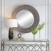 PORTSIDE ROUND MIRROR, GRAY, by Uttermost, 39.75" width x 39.75" height x 3" depth thumbnail 2