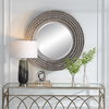 PORTSIDE ROUND MIRROR, GRAY, by Uttermost, 39.75" width x 39.75" height x 3" depth thumbnail 2