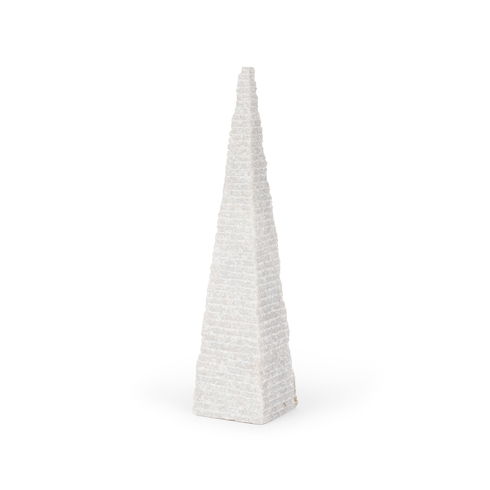 Pyramis White Rough Marble Obelisk 16"