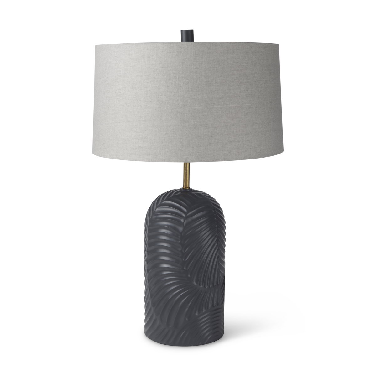 Quinn  Navy Base with Beige Fabric Shade Table Lamp, by Mercana, 18" length x 18" width x 28.75" height View 1