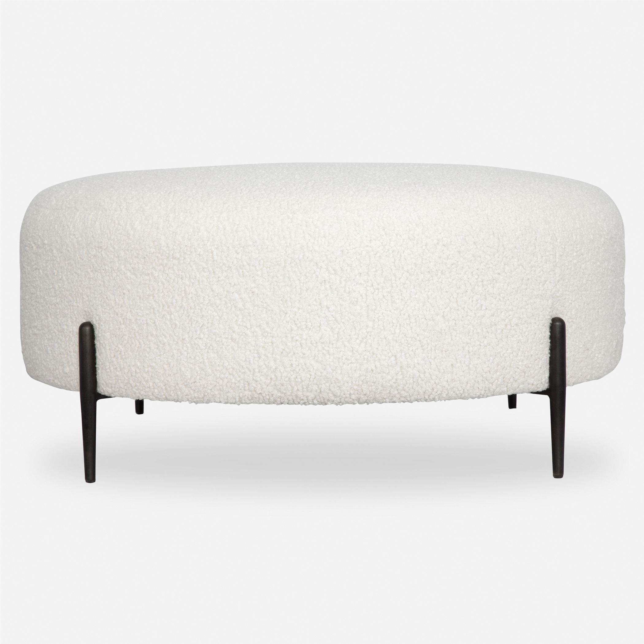 Arles Large Plush White Ottoman large image 