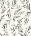 Magnolia Home Olive Branch Charcoal Peel & Stick Wallpaper, by York Wall, 20' length x 1'8.5" width x 0.02" depth thumbnail