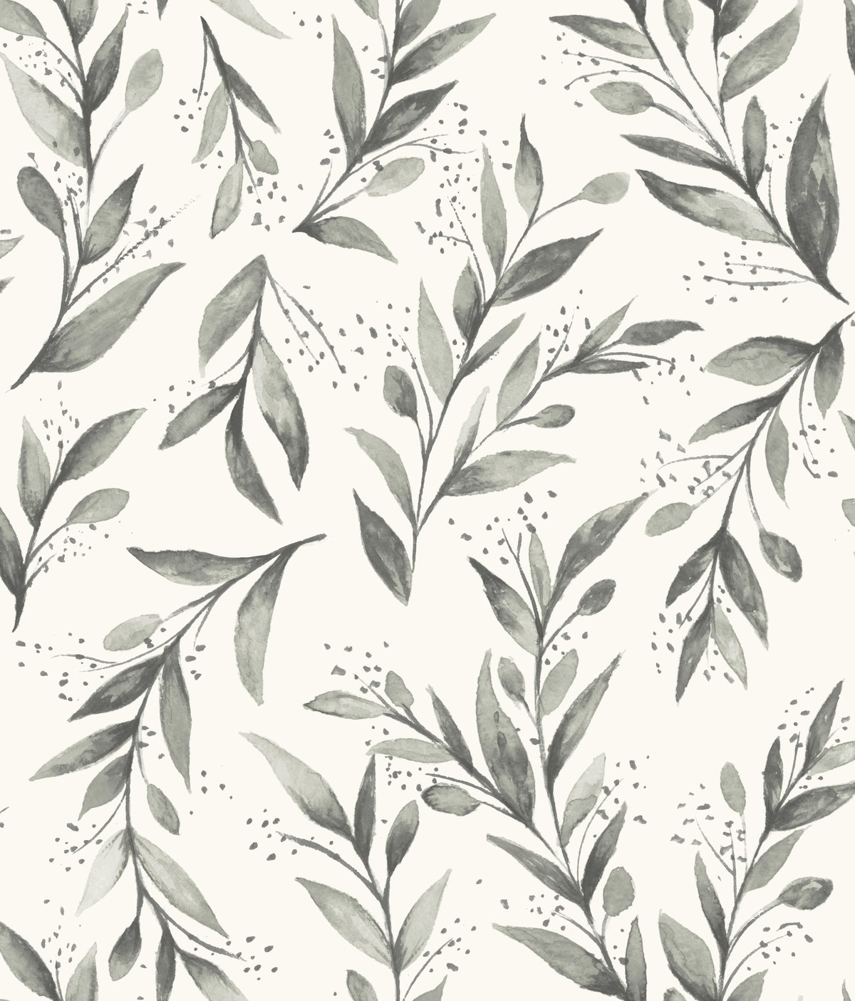Magnolia Home Olive Branch Charcoal Peel & Stick Wallpaper, by York Wall, 20' length x 1'8.5" width x 0.02" depth