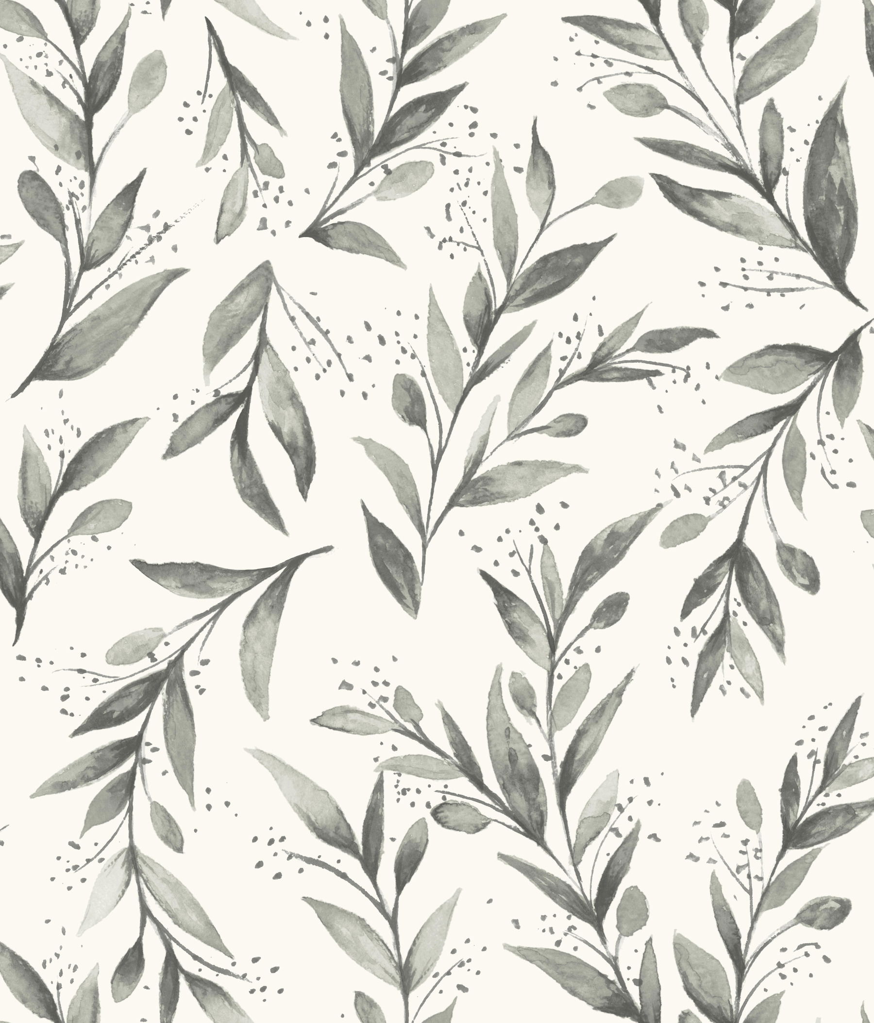 Magnolia Home Olive Branch Charcoal Peel & Stick Wallpaper large image 
