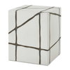 Rocklyn White Cube Garden Stool, Side & End Table by Uttermost, 13" width x 16.25" height x 13" depth thumbnail 1