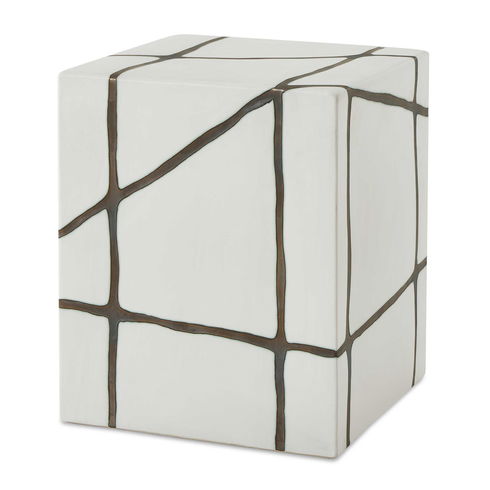 Rocklyn White Cube Garden Stool