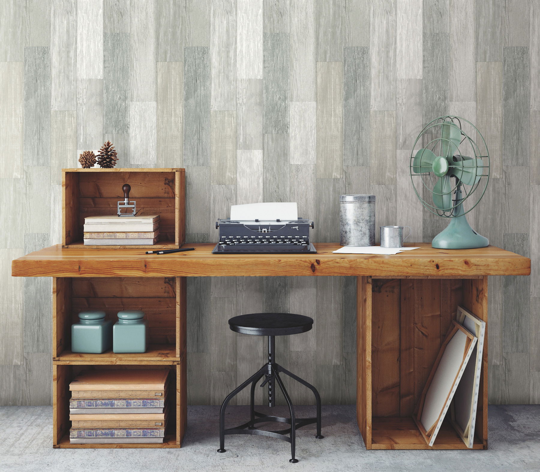 Bleached Pallet Board White Wallpaper large image 