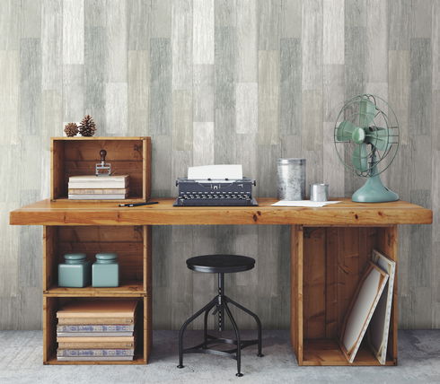 Bleached Pallet Board White Wallpaper