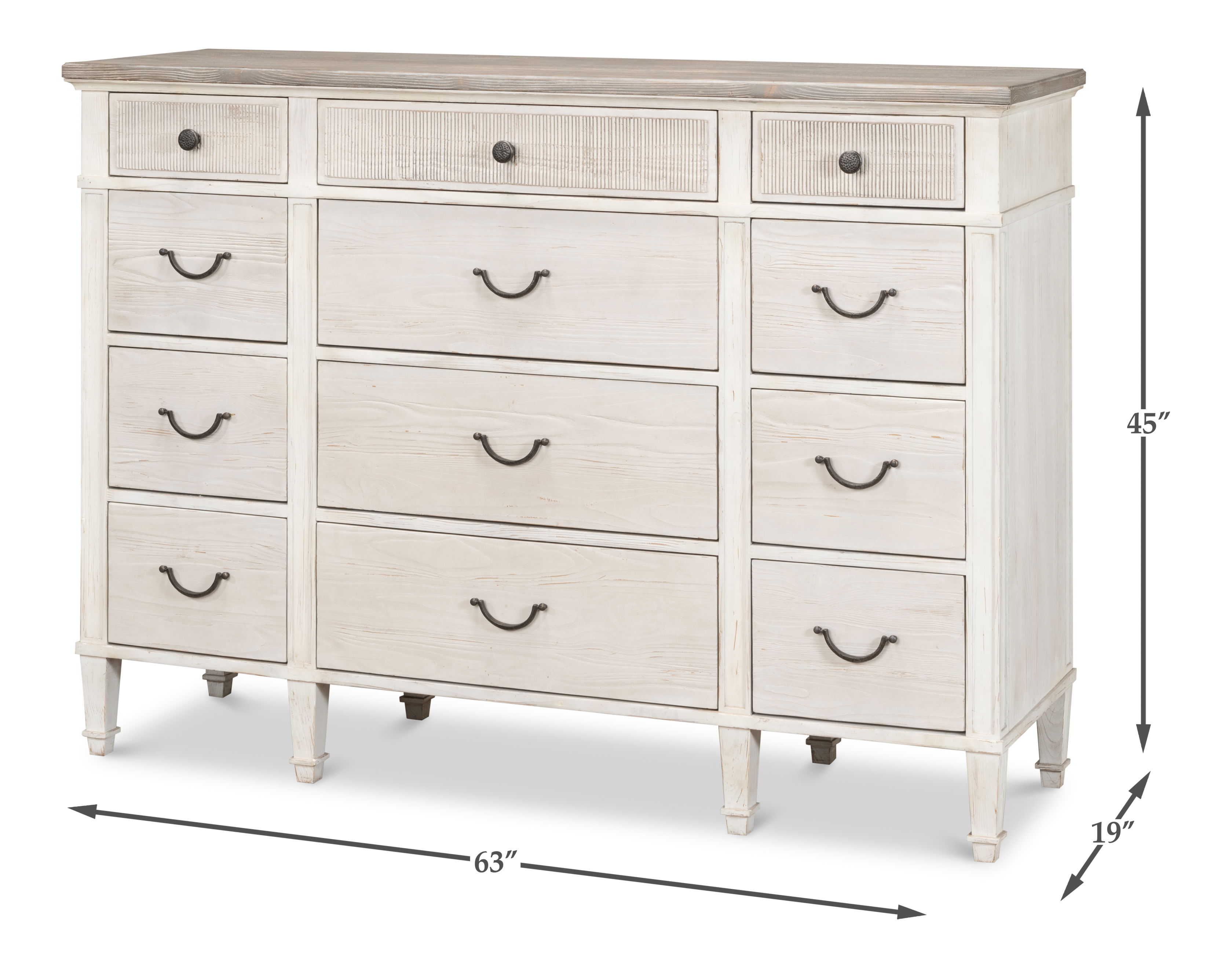 Dalmar Bungalow Dresser, Cabinets & Chest by Sarreid, 63" length x 19" width x 45" height View 13