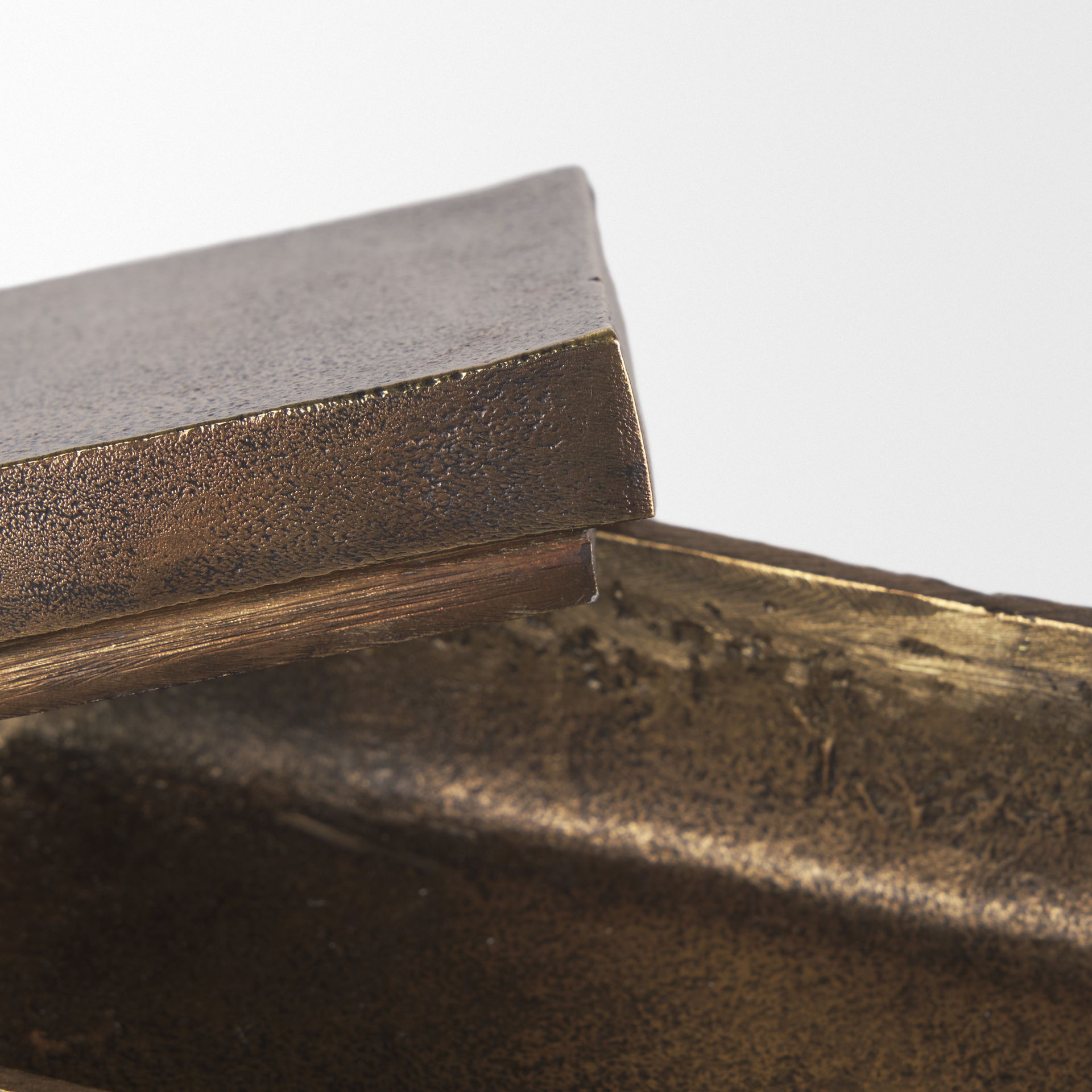 Porschia Small Antiqued Gold Metal Decorative Box, Boxe by Mercana, 7.87" length x 4" width x 2.75" height View 11